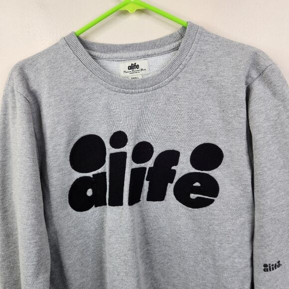 Alife Long Sleeve Crew Neck Front Side Spell Out Streetwear Sweatshirt Small - Picture 2 of 6